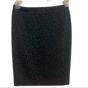 Ann Taylor LOFT Business Skirt Dark Animal Print 0